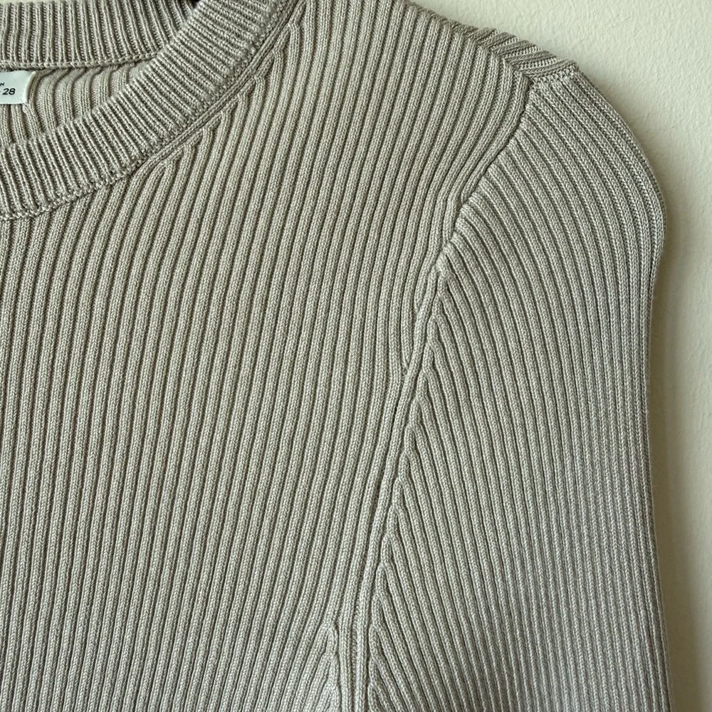 Pull&Bear Beige Ribbed Crop Top - Picture 2 of 5